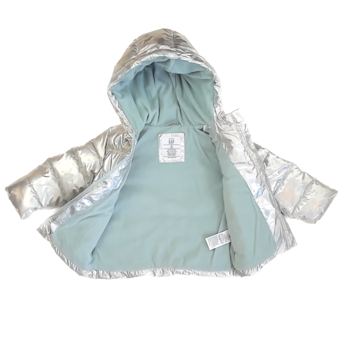 Gap Girls Silver Winter Coat Size: 3T Silver