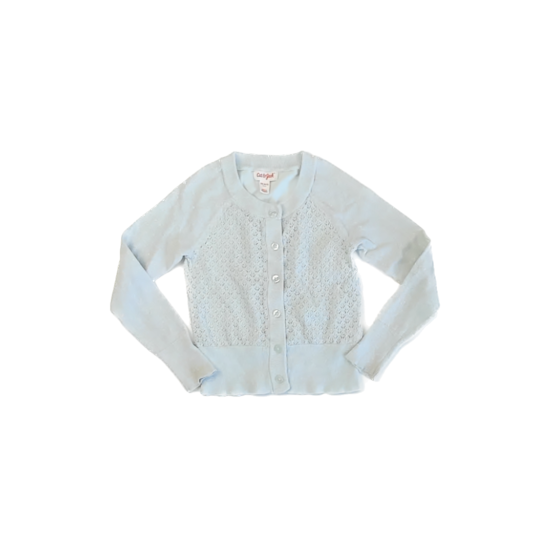 Cat & Jack Girls Silver Cardigan Size: 4-5T Silver