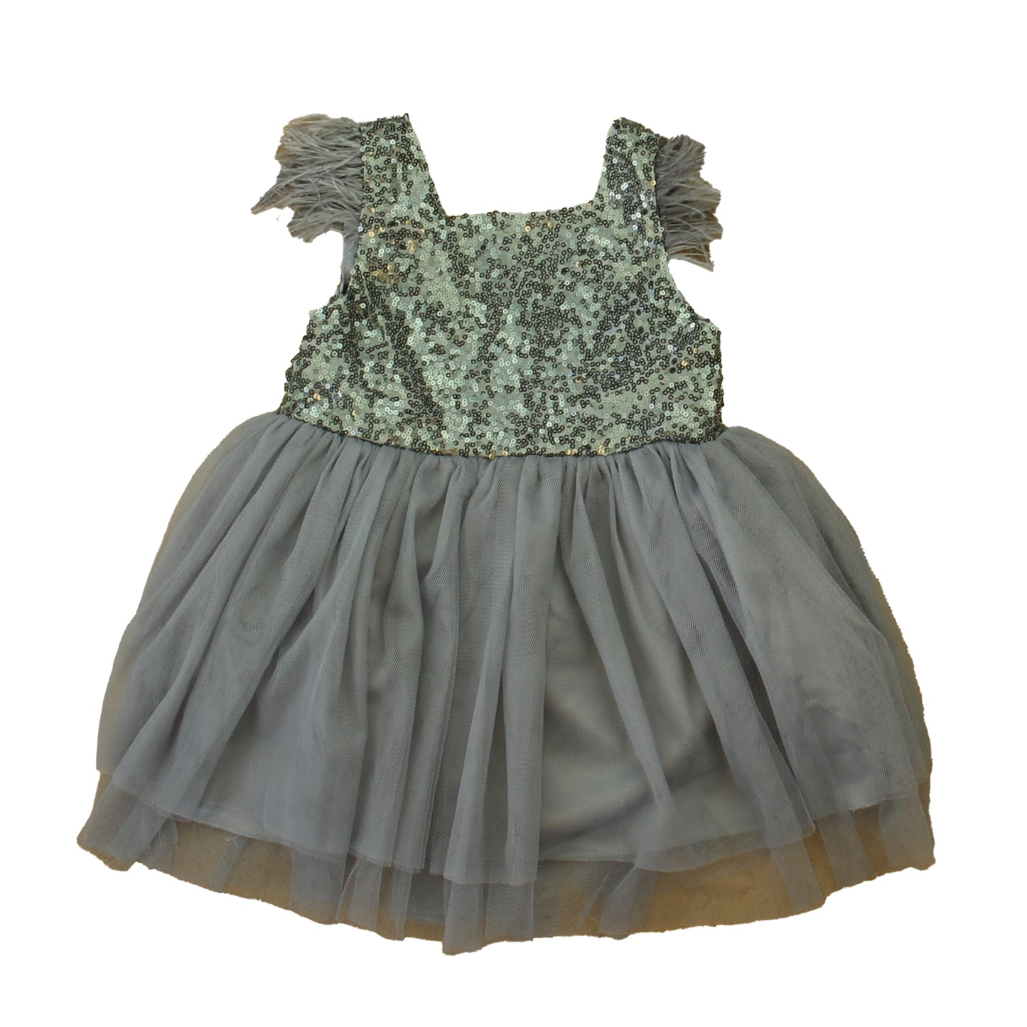 Unknown Brand Girls Silver Dress Size: 12-18 Months Silver
