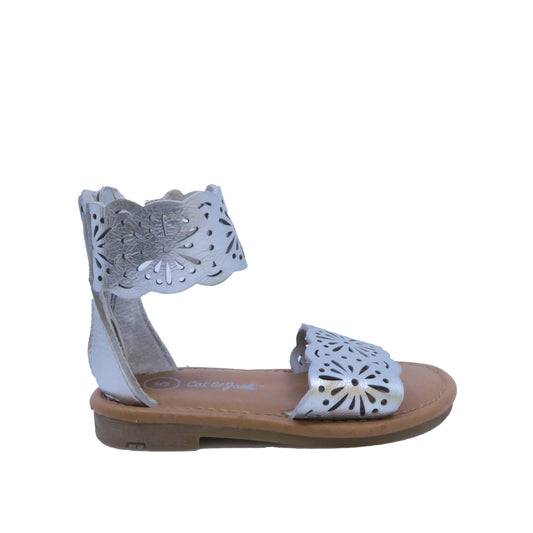 Cat & Jack Girls Silver Sandals Size: 5 Toddler Silver