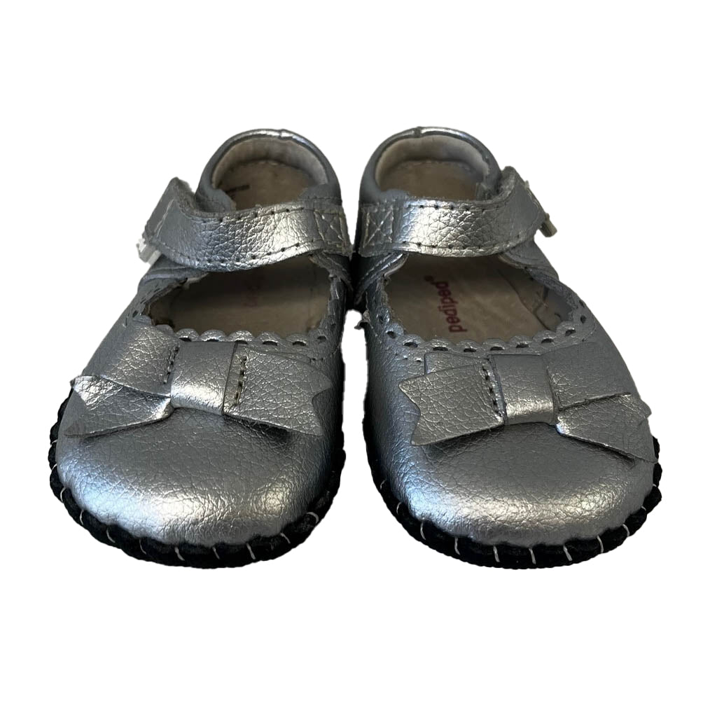 Pediped Girls Silver Shoes Size: 6-12 Months Silver