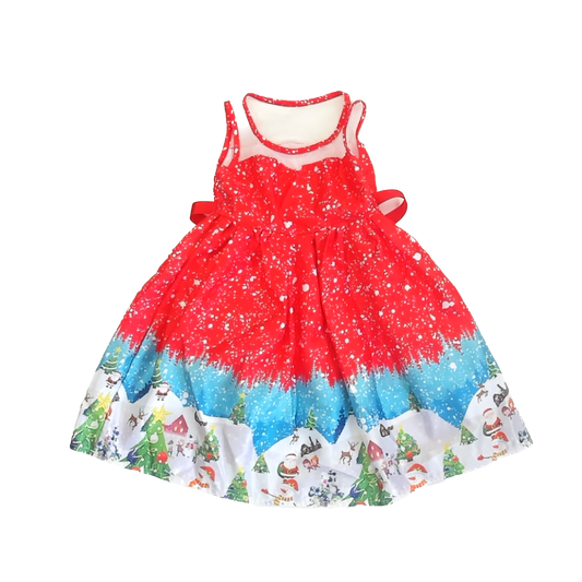 Unknown Girls Snow Scene Dress Size: *4T Snow Scene