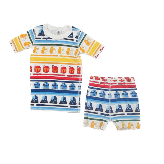 Hanna Andersson Boys Star Wars Rainbow 2-piece Pajamas Size: 5T Star Wars Rainbow