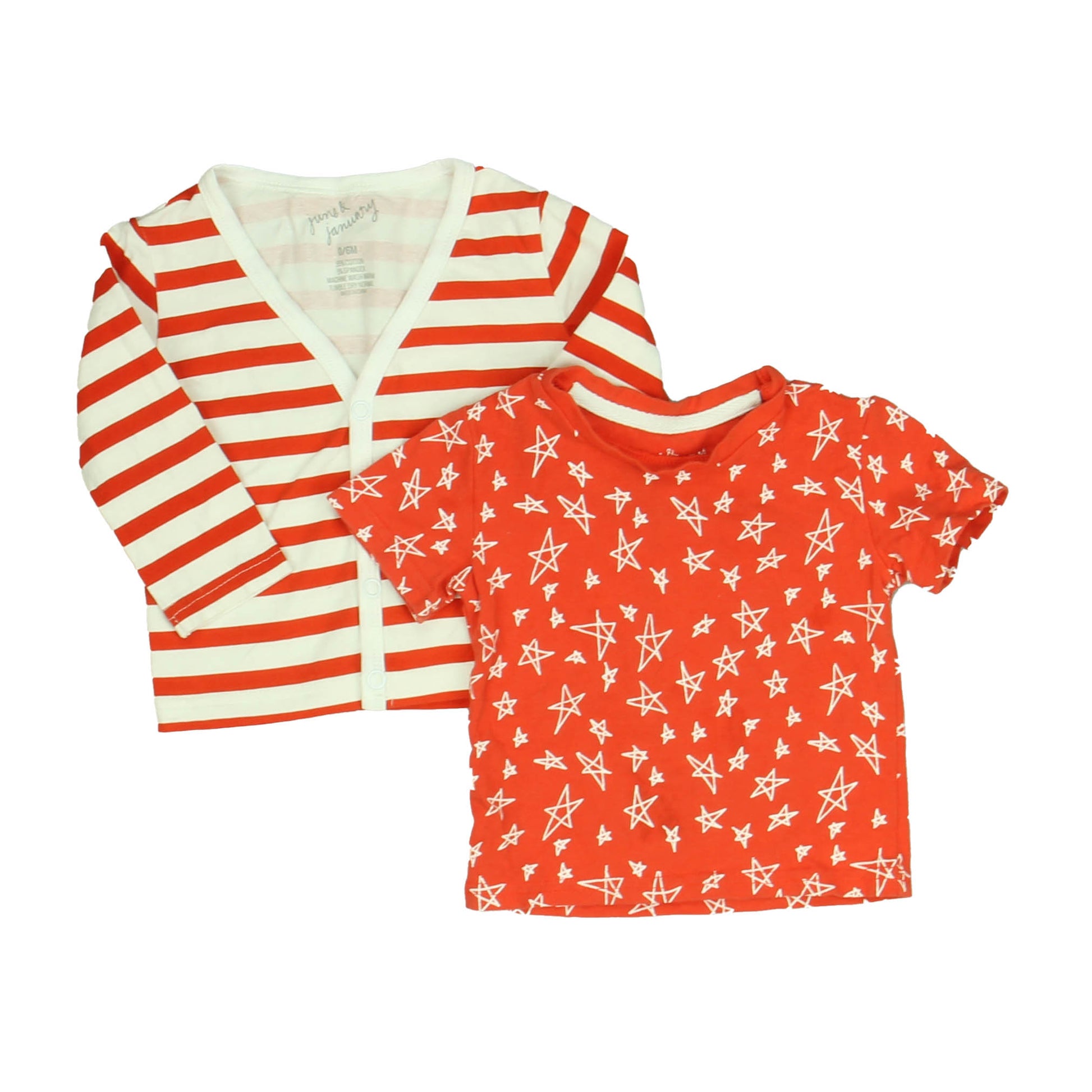 June & January Girls Stars | Stripes Shirt Size: 0-6 Months Stars | Stripes