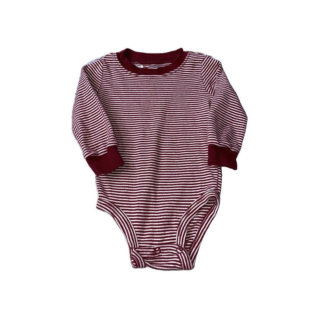 Carters Girls Stripe | Burgundy Onesie Size: 9 months Stripe | Burgundy