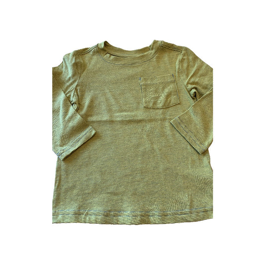 Cat & Jack Boys Stripe | Grey | Yellow Long Sleeve T-Shirt Size: 18 months Stripe | Grey | Yellow