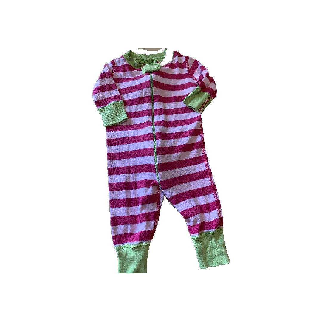 Girls Stripe | pink | light green Long Sleeve Outfit Size: 0-6 months Stripe | pink | light green
