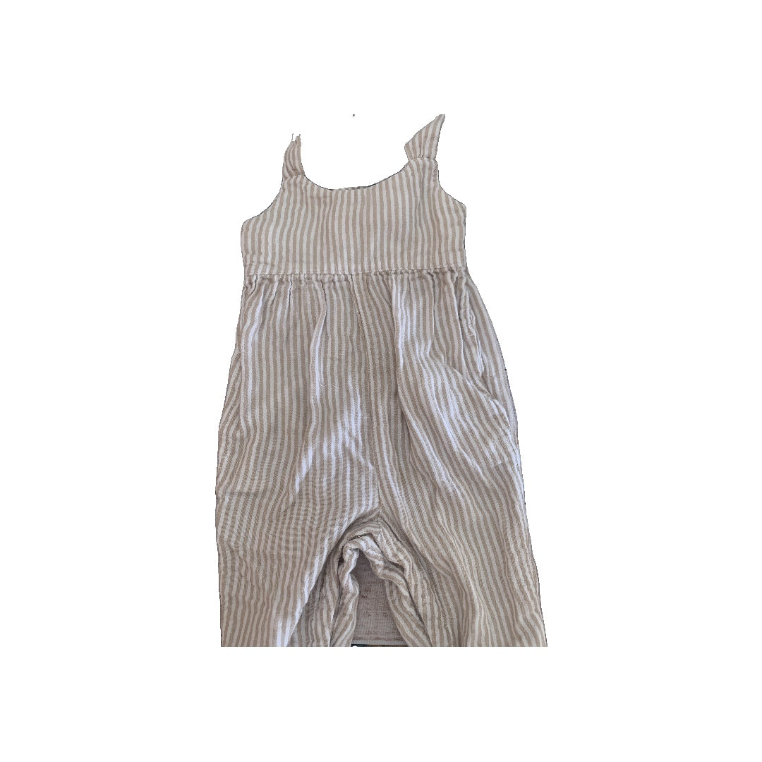 Girls Stripe | Tan | White Jumper Size: 18-24 months Stripe | Tan | White