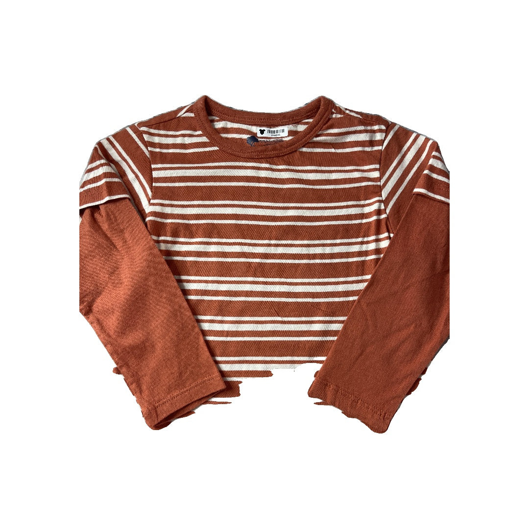 Tucker + Tate Boys Stripe | White | orange Long Sleeve T-Shirt Size: 2T Stripe | White | orange