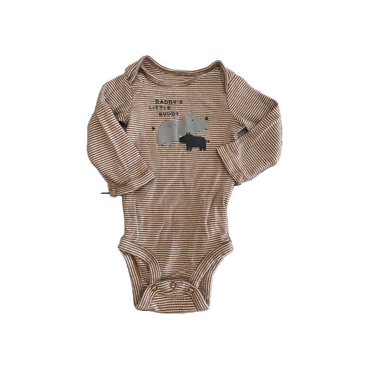 Boys Stripe | Wool White | Brown Onesie Size: 9 months Stripe | Wool White | Brown
