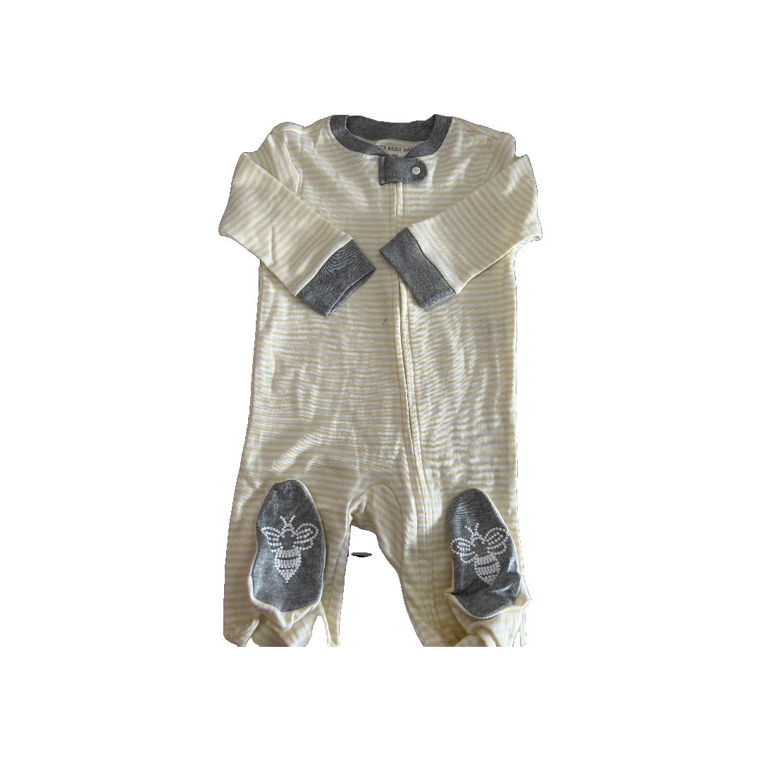 Burt's Bees Boys Stripe | Yellow | White Pajamas Size: 6-9 months Stripe | Yellow | White