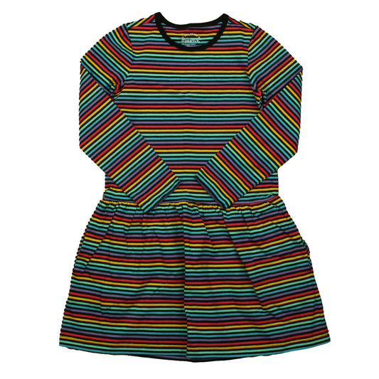 Mightly Girls Stripe Dress Size: 6-14 Years