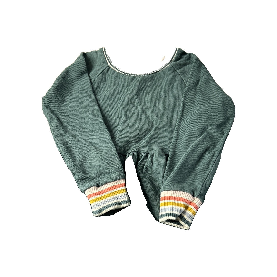 Girls Striped | Forest Green Dress Size: 4T Striped | Forest Green