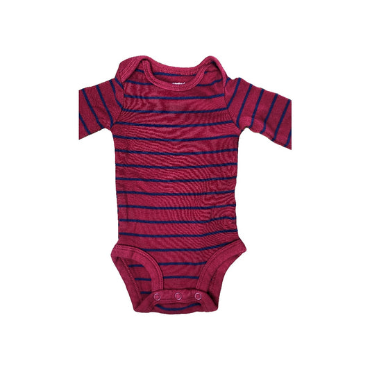 Carters Boys Striped | Navy Blue | Red Onesie Size: Newborn Striped | Navy Blue | Red