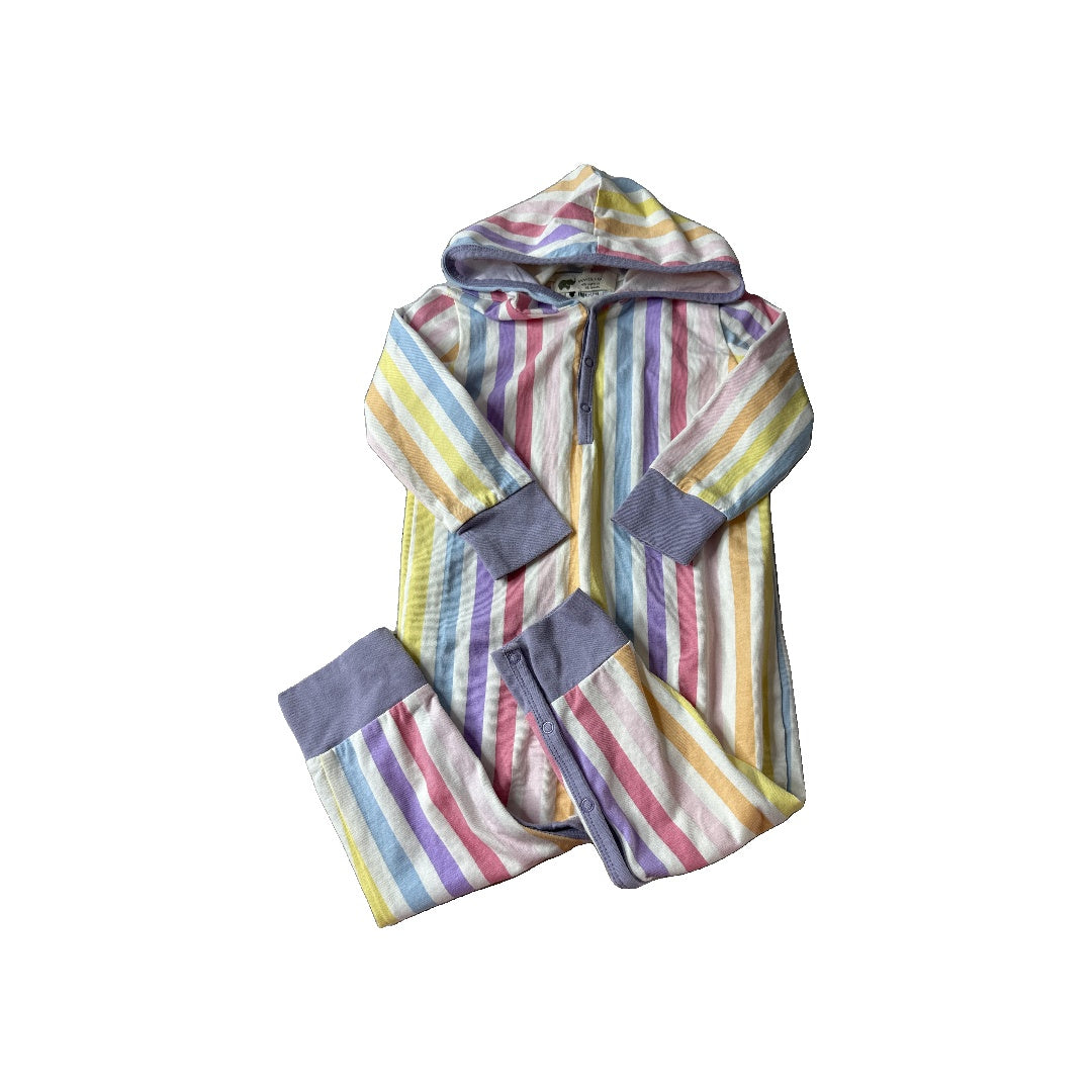 Monica + Andy Girls Striped | purple | pink | Yellow Long Sleeve Outfit Size: 18-24 months Striped | purple | pink | Yellow
