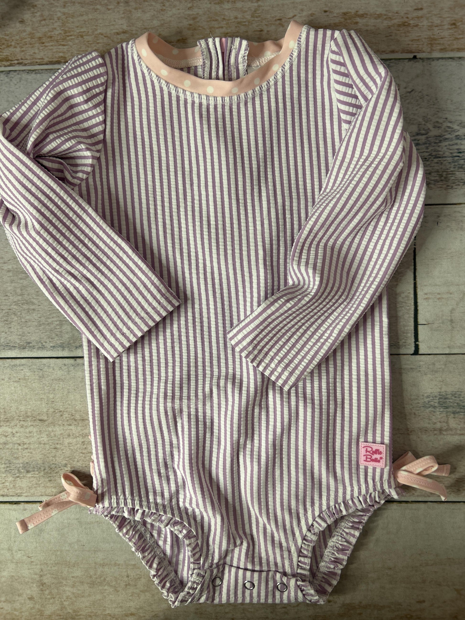 Girls Striped | purple 1-piece Swimsuit Size: 2T Striped | purple