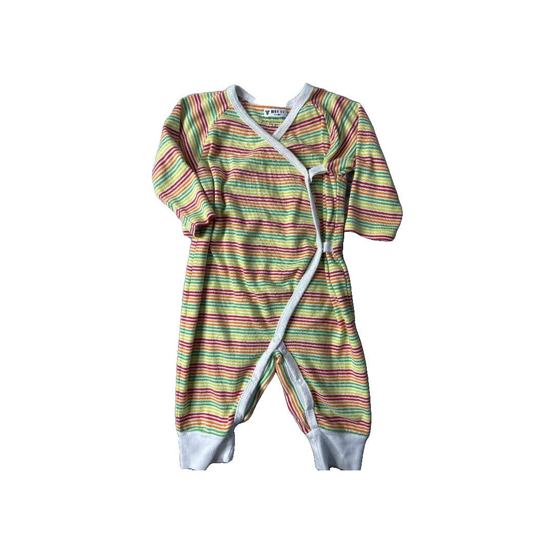 Under The Nile Unisex Striped | Red | Yellow | green Long Sleeve Outfit Size: 3-6 months Striped | Red | Yellow | green