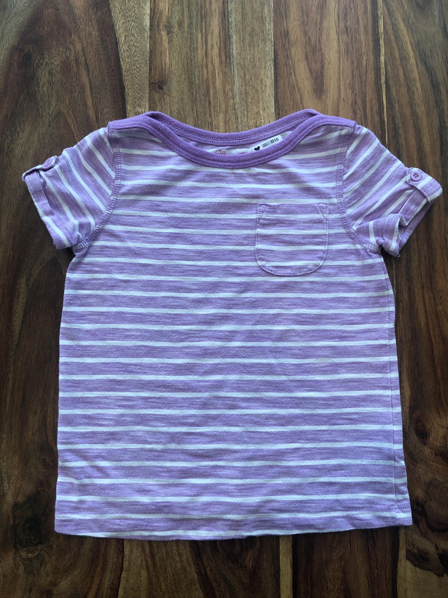 cherokee Girls Striped | White | pink T-Shirt Size: 4T Striped | White | pink