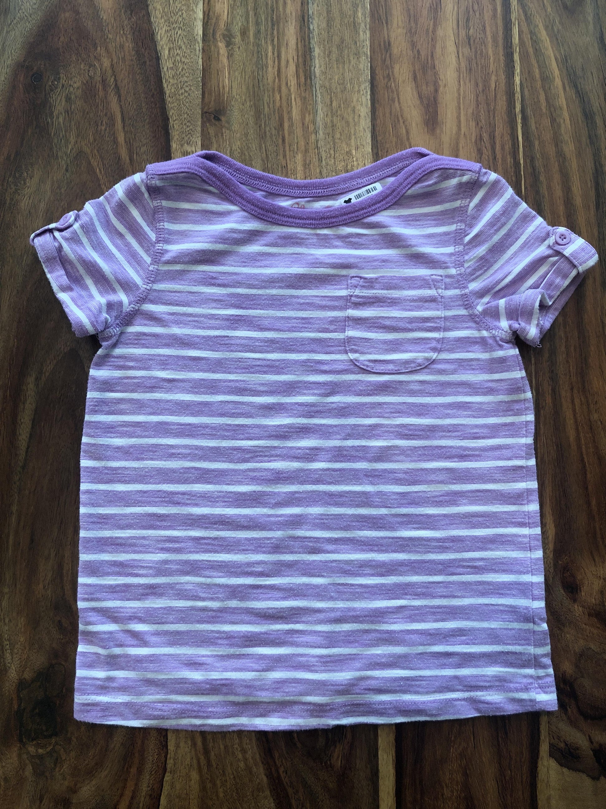 cherokee Girls Striped | White | pink T-Shirt Size: 4T Striped | White | pink