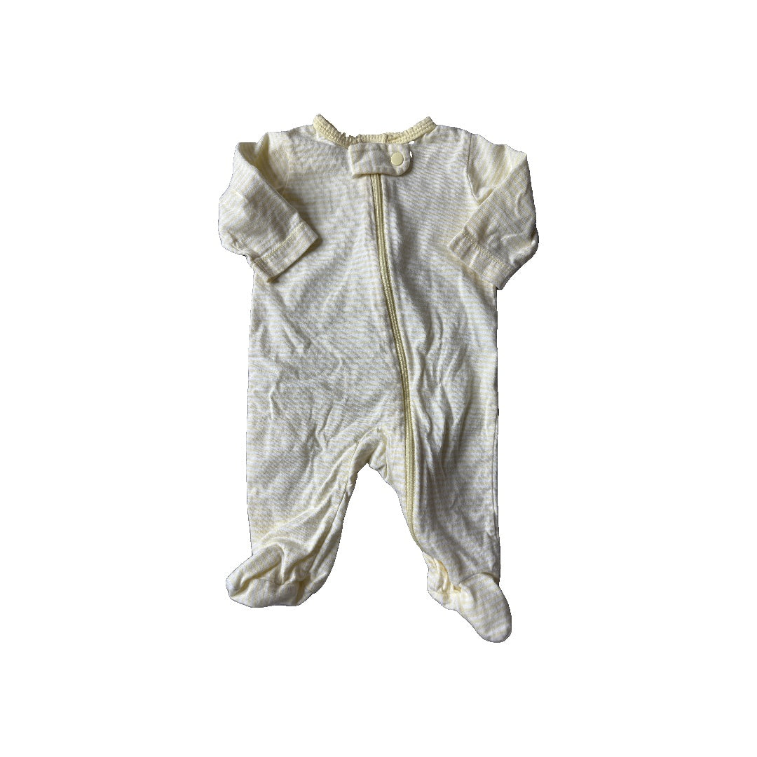 Child of Mine Unisex Striped | White | Yellow Pajamas Size: Newborn Striped | White | Yellow