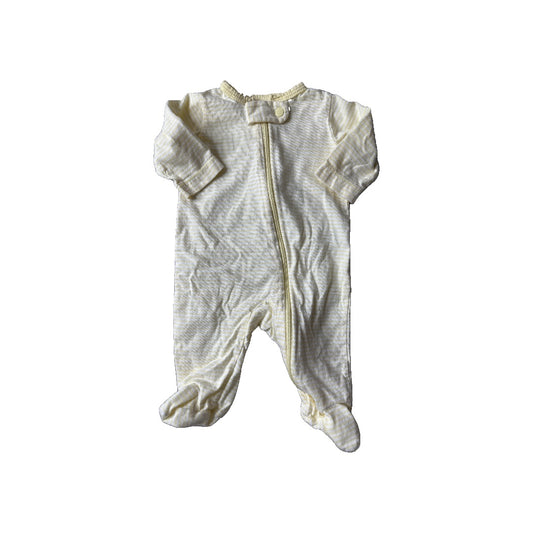 Child of Mine Unisex Striped | White | Yellow Pajamas Size: Newborn Striped | White | Yellow