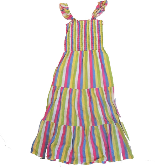 Zunie Girls Striped Dress Size: 10-12 Years Striped