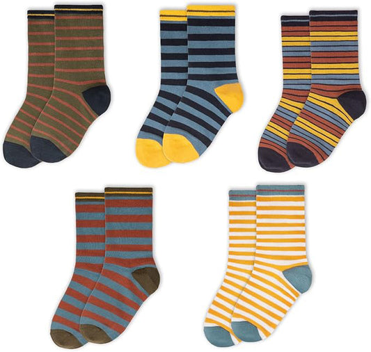 Mightly Boys Striped Socks Size: 1-4 Youth Striped