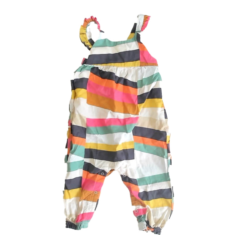 Tea Collection Girls Striped Romper Size: 12-18 Months Striped