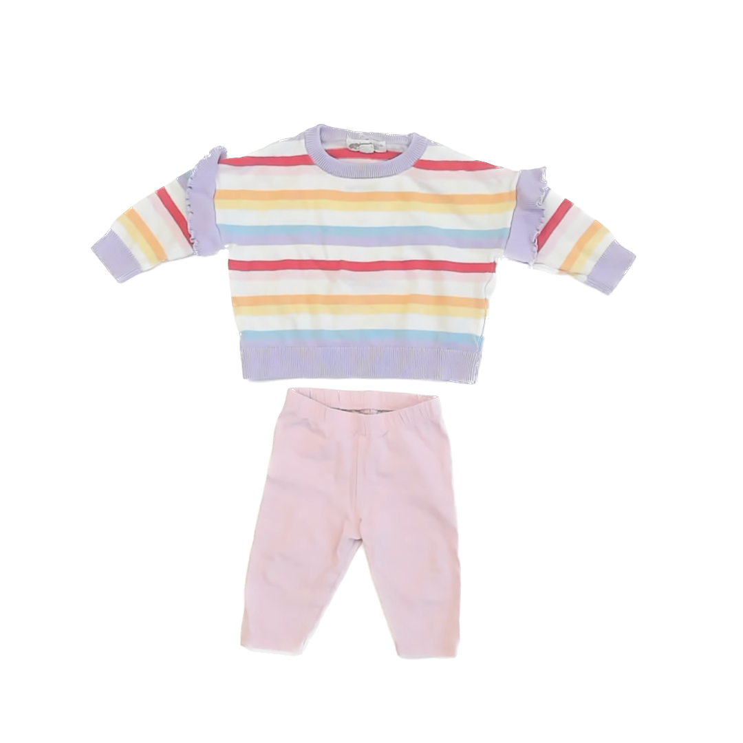 Monica & Andy Girls Striped Apparel Sets Size: 3-6 Months Striped