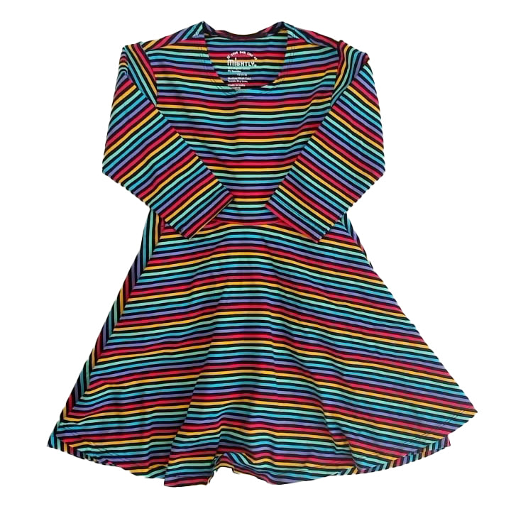 Mightly Girls Striped Dress Size: 2-5T Striped