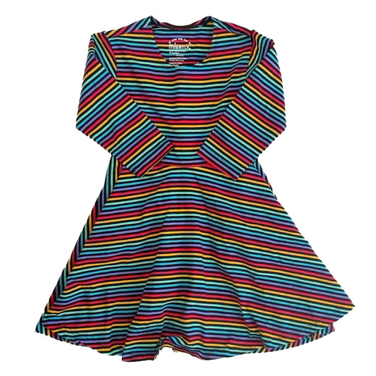 Mightly Girls Striped Dress Size: 2-5T Striped