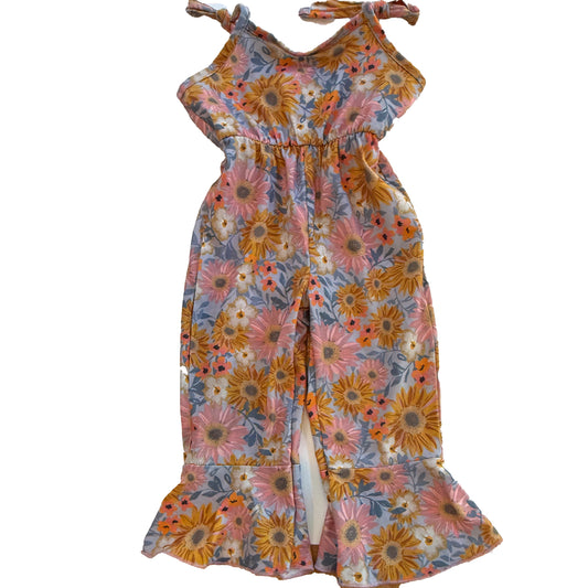 Little Sun Girls Sunflowers Romper Size: 18 Months Sunflowers