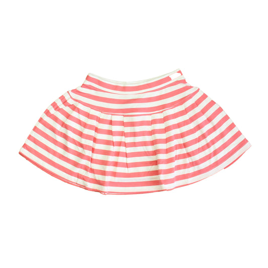 Classic Prep Girls Sunkissed Coral | Bright White Stripe Skirt Size: 6-14 Years