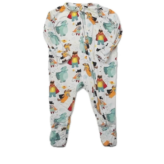 Little Snuggles Boys Super Heros 1-piece Non-footed Pajamas Size: Newborn Super Heros