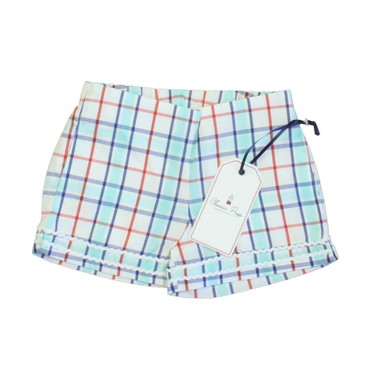 Classic Prep Girls Surf's Up Plaid Shorts Size: 2-5T