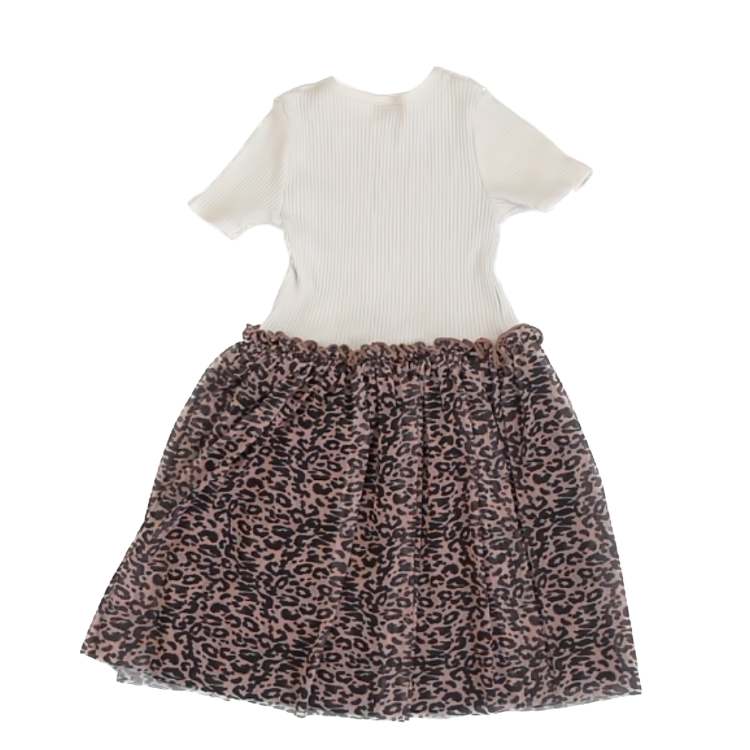 Zara Girls Tan | Animal Print Dress Size: 6 Years Tan | Animal Print