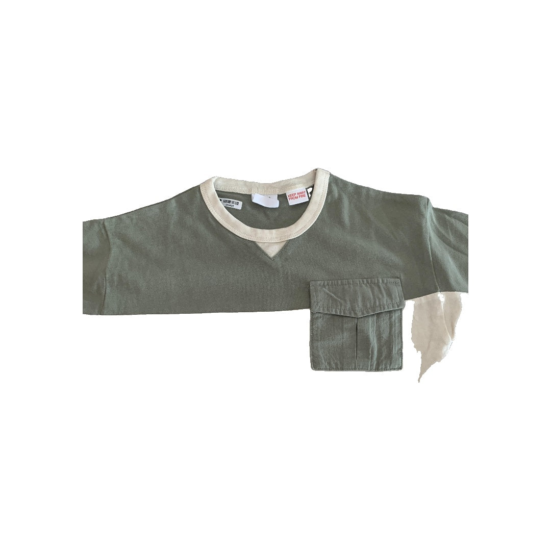 Zara Boys Tan | Army Green T-Shirt Size: 18-24 months Tan | Army Green
