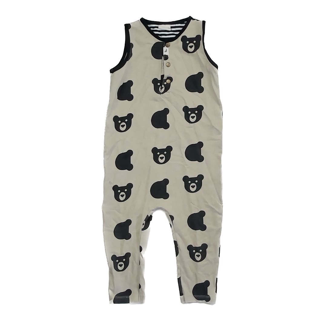 Turtledove London Unisex Tan | Bears Romper Size: 3-4T Tan | Bears