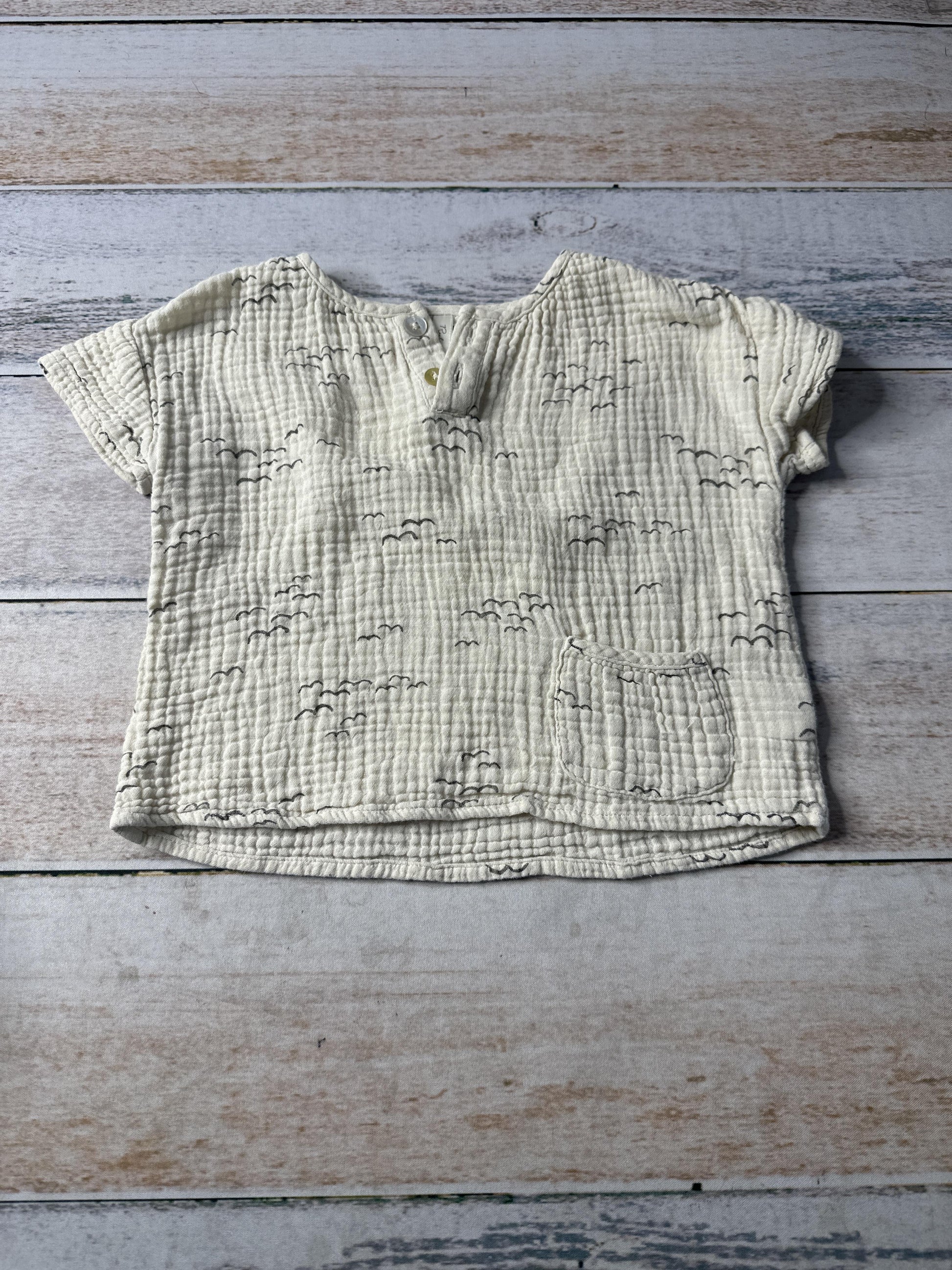 Rylee + Cru Unisex Tan | Birds Shorts Size: 18-24 months Tan | Birds