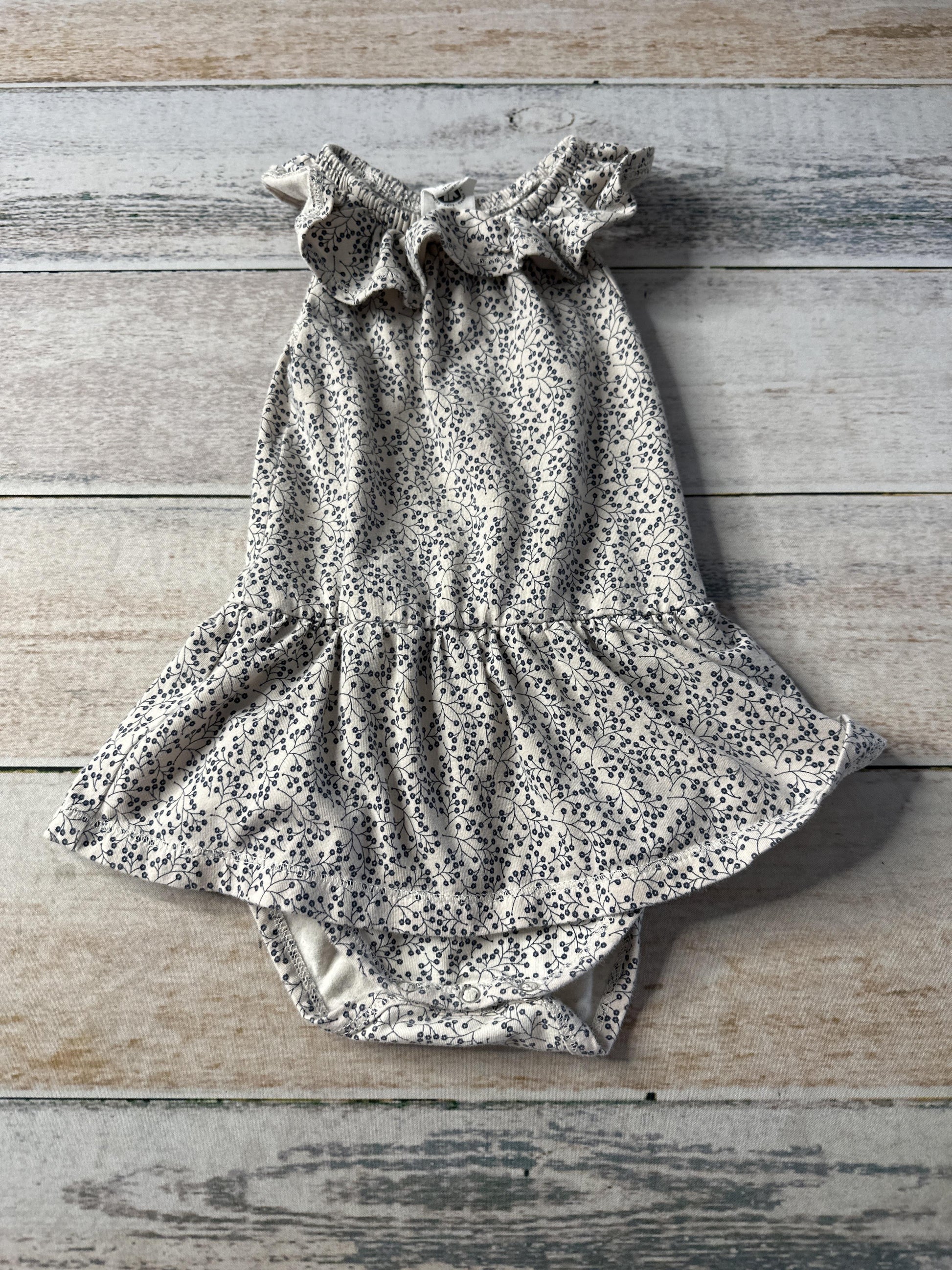 Musli Girls Tan | Black | Floral Dress Size: 9-12 Months Tan | Black | Floral