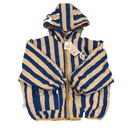 Unknown Brand Boys Tan Blue | Blue Stripe Jacket Size: 8 Years Tan Blue | Blue Stripe