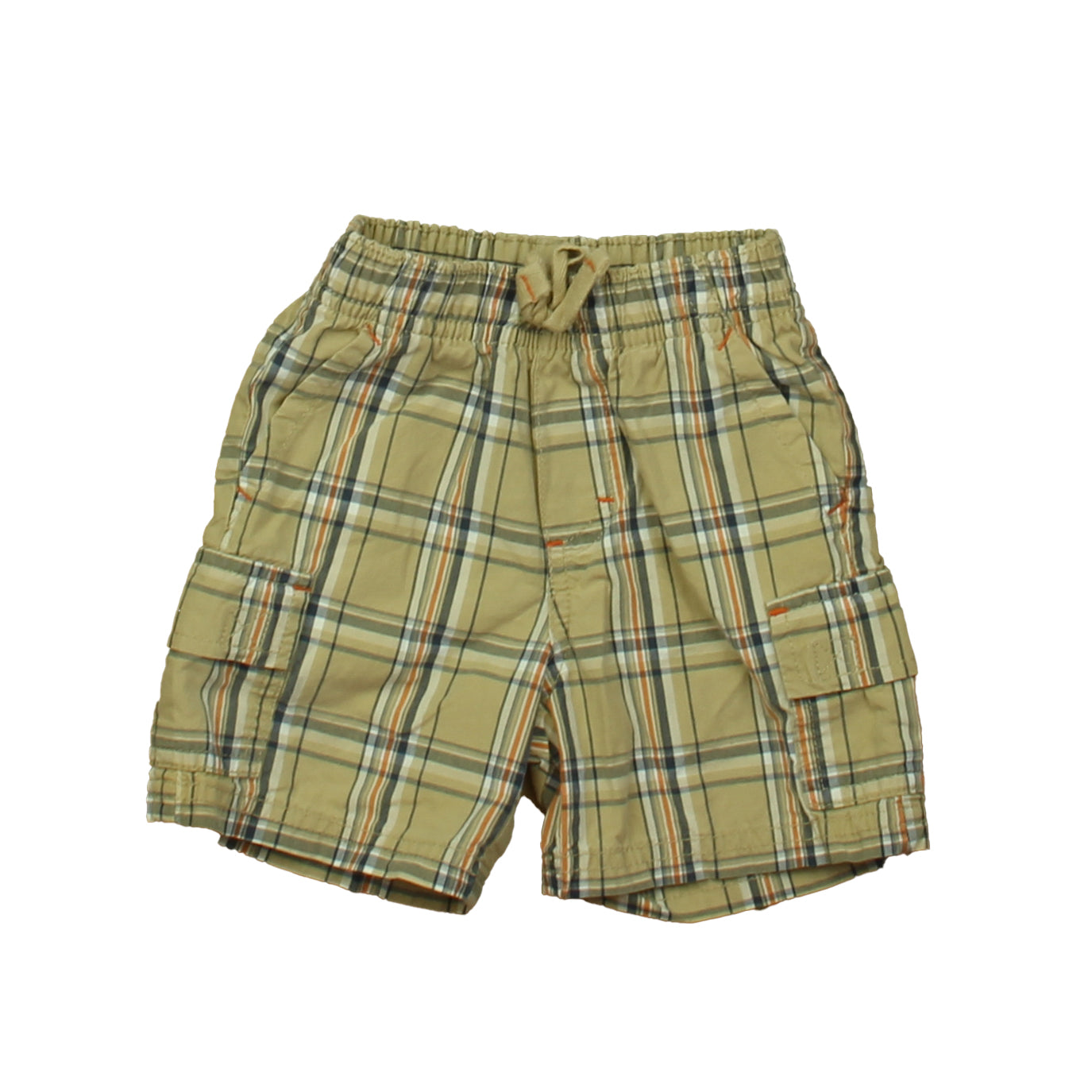 Gymboree Boys Tan | Blue Plaid Shorts Size: 6-12 Months Tan | Blue Plaid