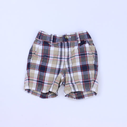 Janie & Jack Boys Tan | Blue | Red Plaid Shorts Size: 3-6 Months Tan | Blue | Red Plaid