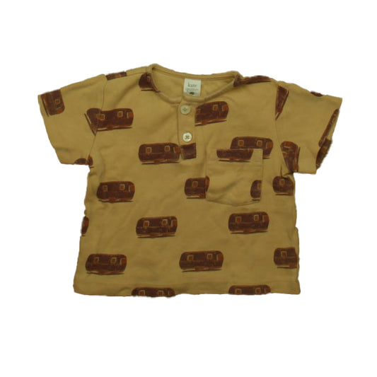 Kate Quinn Organics Boys Tan Buses T-Shirt Size: 12-18 Months