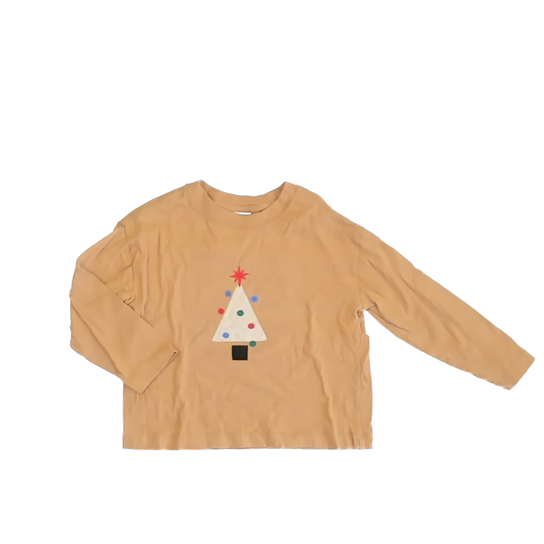 Hanna Andersson Unisex Tan | Christmas Long Sleeve Shirt Size: 4T Tan | Christmas