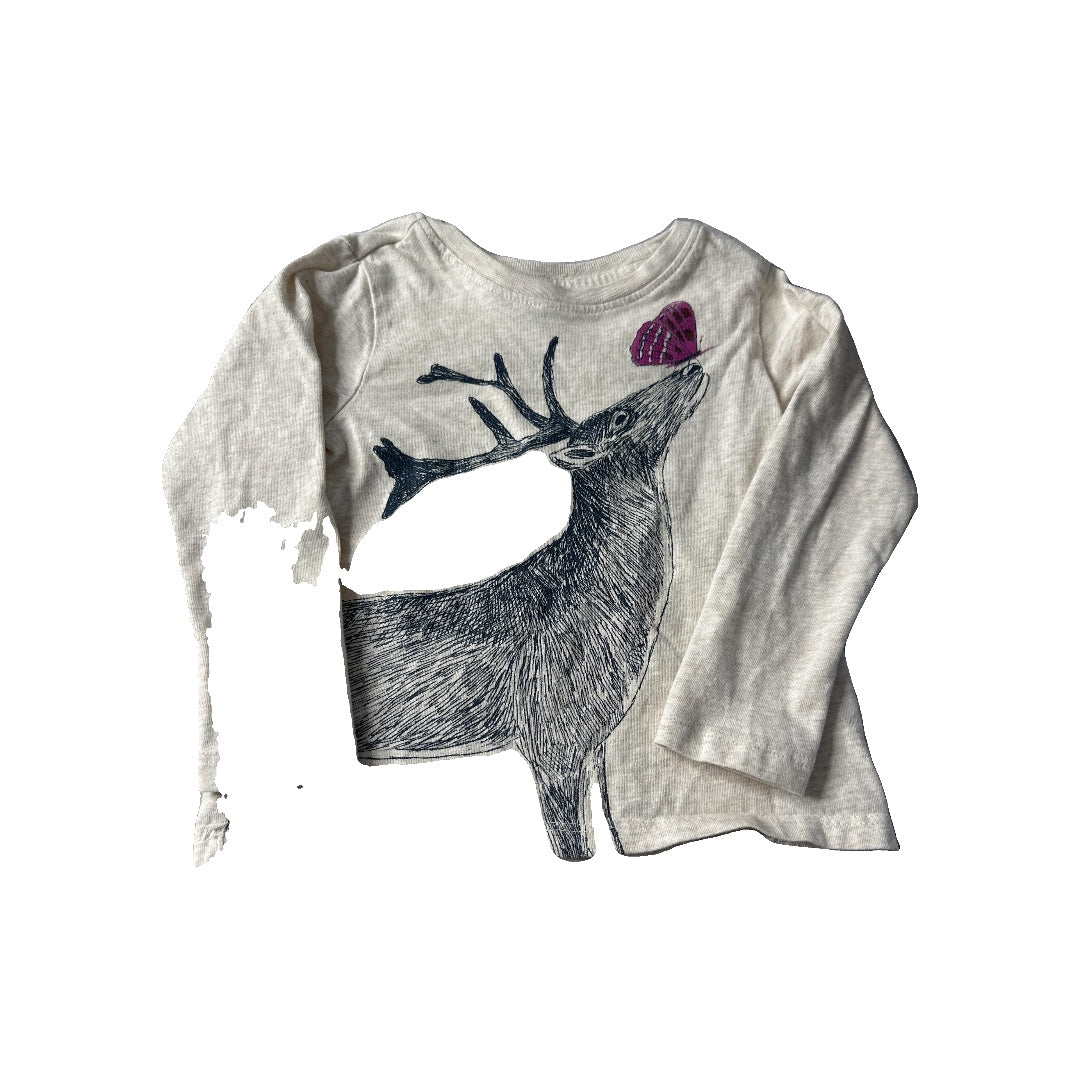 Tea Boys Tan | deer Long Sleeve Shirt Size: 2T Tan | deer