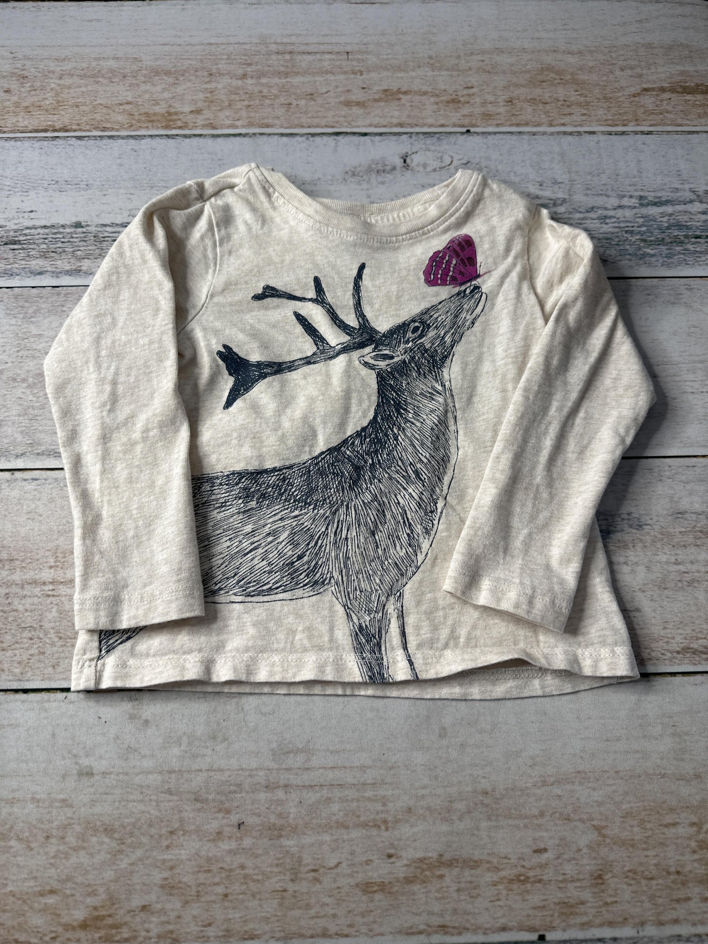 Tea Boys Tan | deer Long Sleeve Shirt Size: 2T Tan | deer