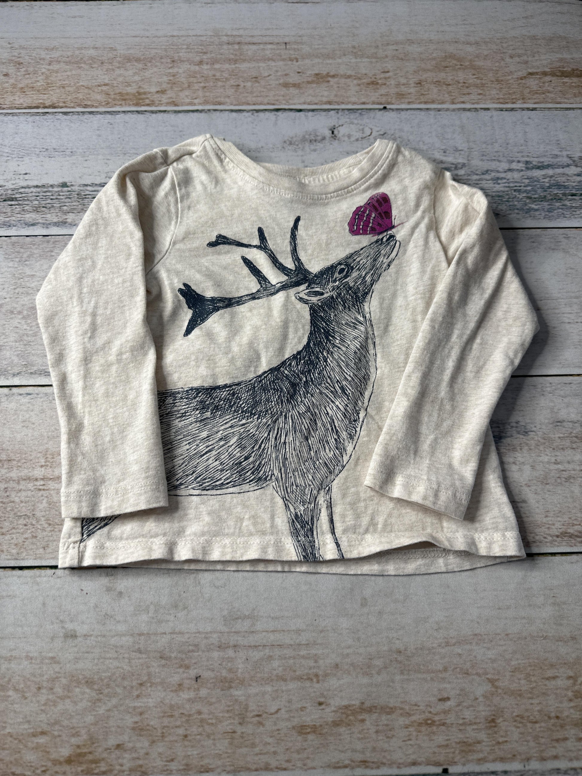 Tea Boys Tan | deer Long Sleeve Shirt Size: 2T Tan | deer