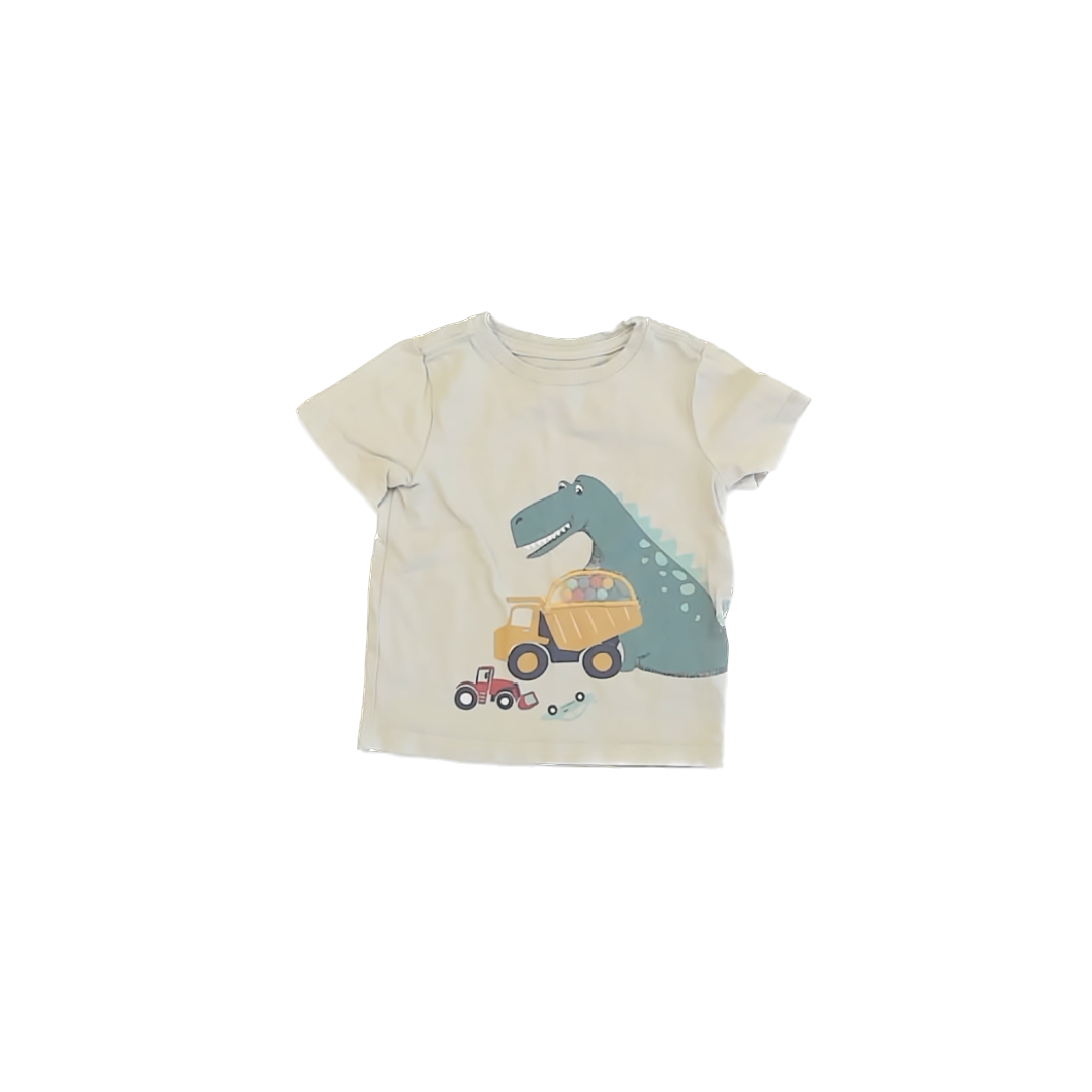 Novogratz Boys Tan Dinosaur T-Shirt Size: 12-18 Months Tan Dinosaur