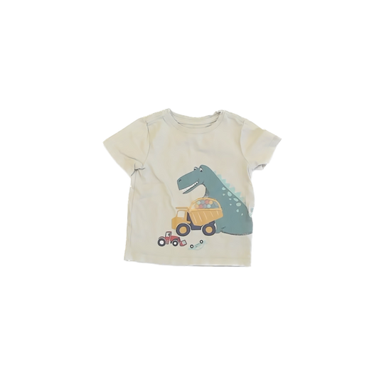 Novogratz Boys Tan Dinosaur T-Shirt Size: 12-18 Months Tan Dinosaur